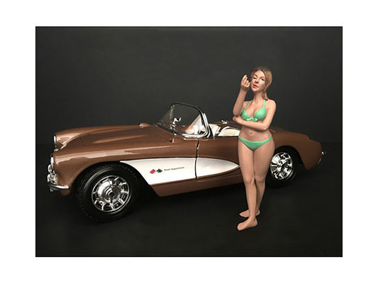 August Bikini Calendar Girl Figurine for 1/18 Scale Models by American Diorama-0