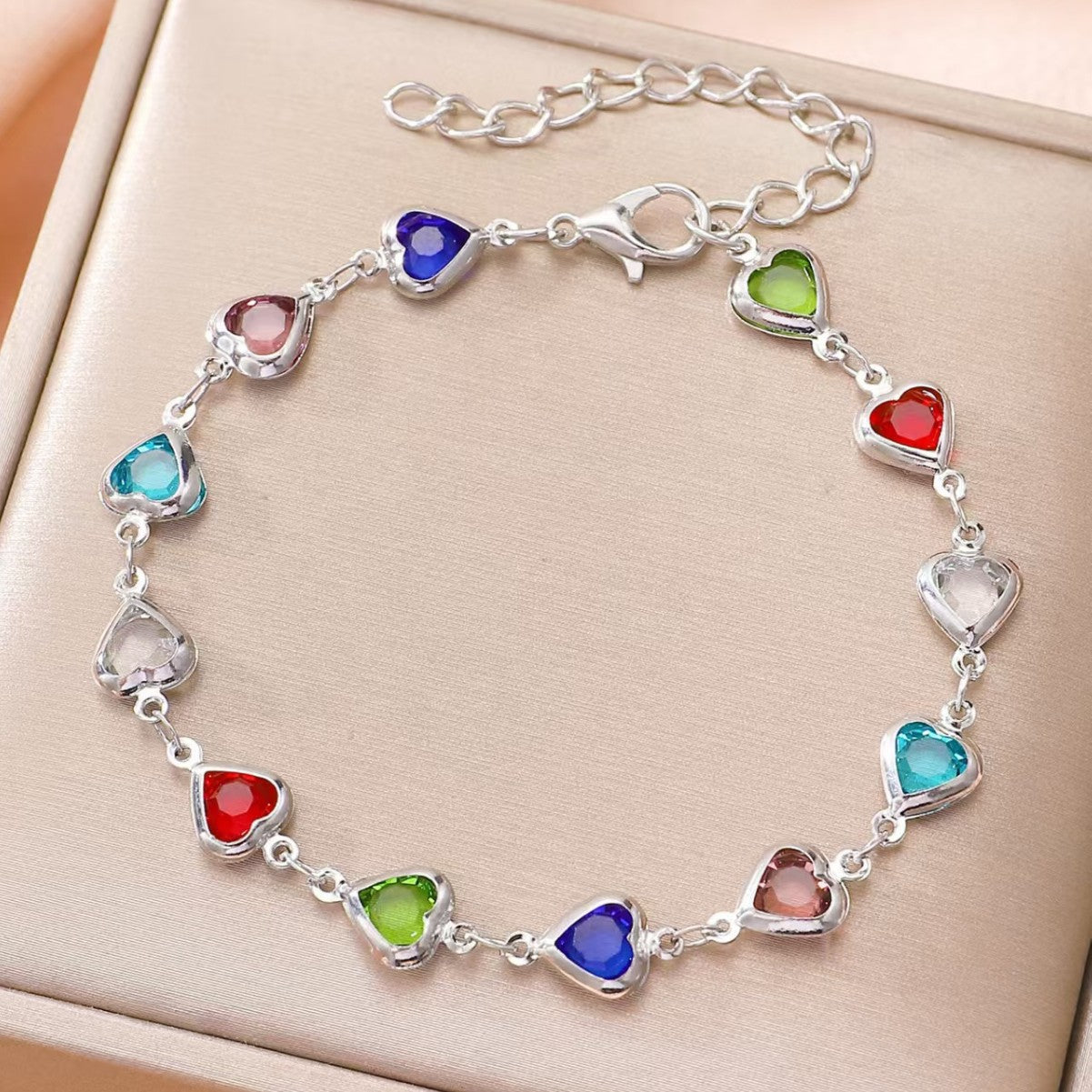 Dopamine Jewelry All-Match Colorful Heart-Shaped Bracelet For Women Best YouTube Store