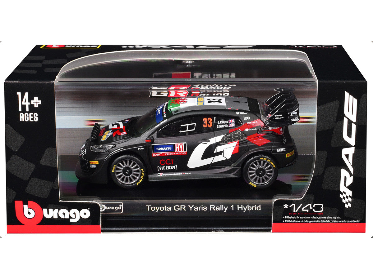 Toyota GR Yaris Rally1 Hybrid #33 Elfyn Evans - Scott Martin "Toyota Gazoo Racing WRT" "World Rally Championship" (2024) "Race" Series 1/43 Diecast Model Car by Bburago Bburago