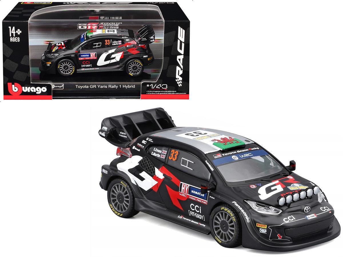 Toyota GR Yaris Rally1 Hybrid #33 Elfyn Evans - Scott Martin "Toyota Gazoo Racing WRT" "World Rally Championship" (2024) "Race" Series 1/43 Diecast Model Car by Bburago Bburago