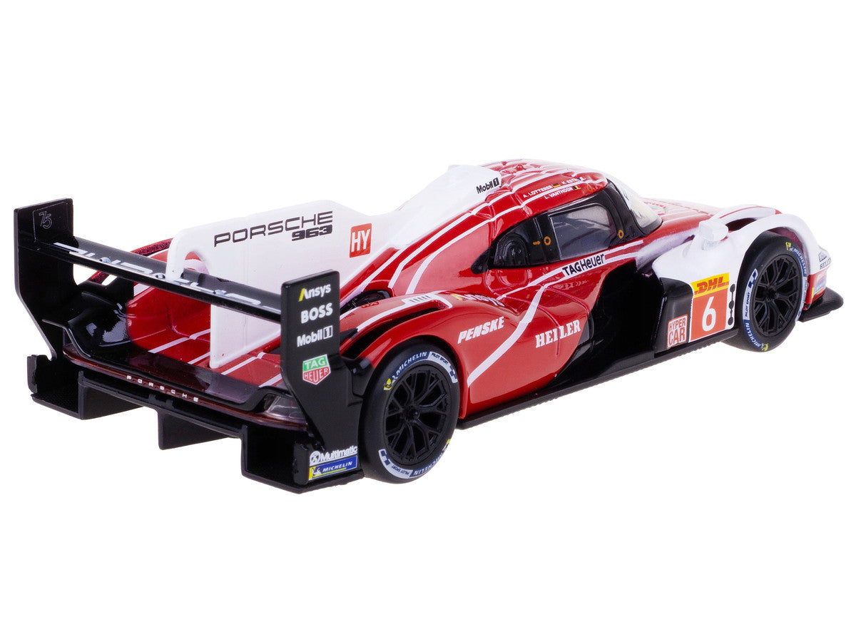 Porsche 963 #6 Kevin Estre - Andre Lotterer - Laurens Vanthoor "Porsche Penske Motorsport" Drivers' Winner "FIA World Endurance Championship" (2024) with Display Case "Race" Series 1/43 Diecast Model Car by Bburago Bburago