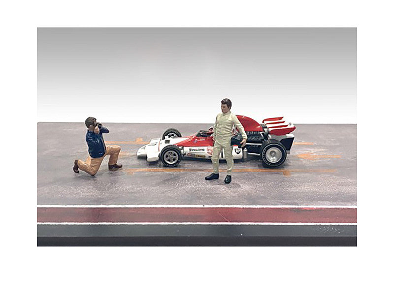 "Race Day" Two Diecast Figures Set 1 for 1/43 Scale Models by American Diorama American Diorama