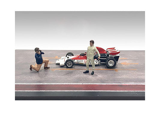 "Race Day" Two Diecast Figures Set 1 for 1/43 Scale Models by American Diorama American Diorama