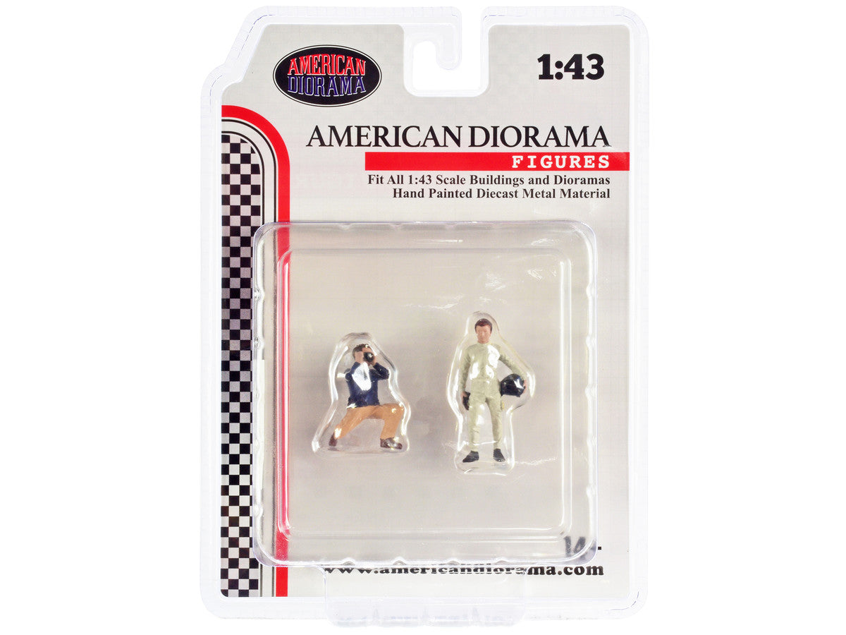 "Race Day" Two Diecast Figures Set 1 for 1/43 Scale Models by American Diorama American Diorama