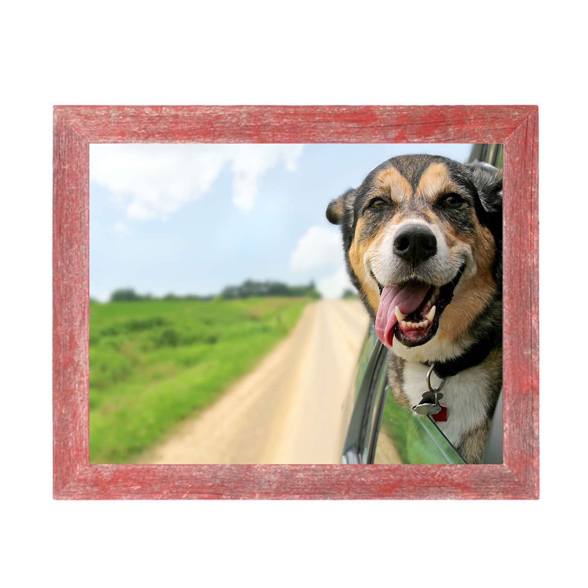 18" X 24" Rustic Farmhouse Red Wood Frame W2B