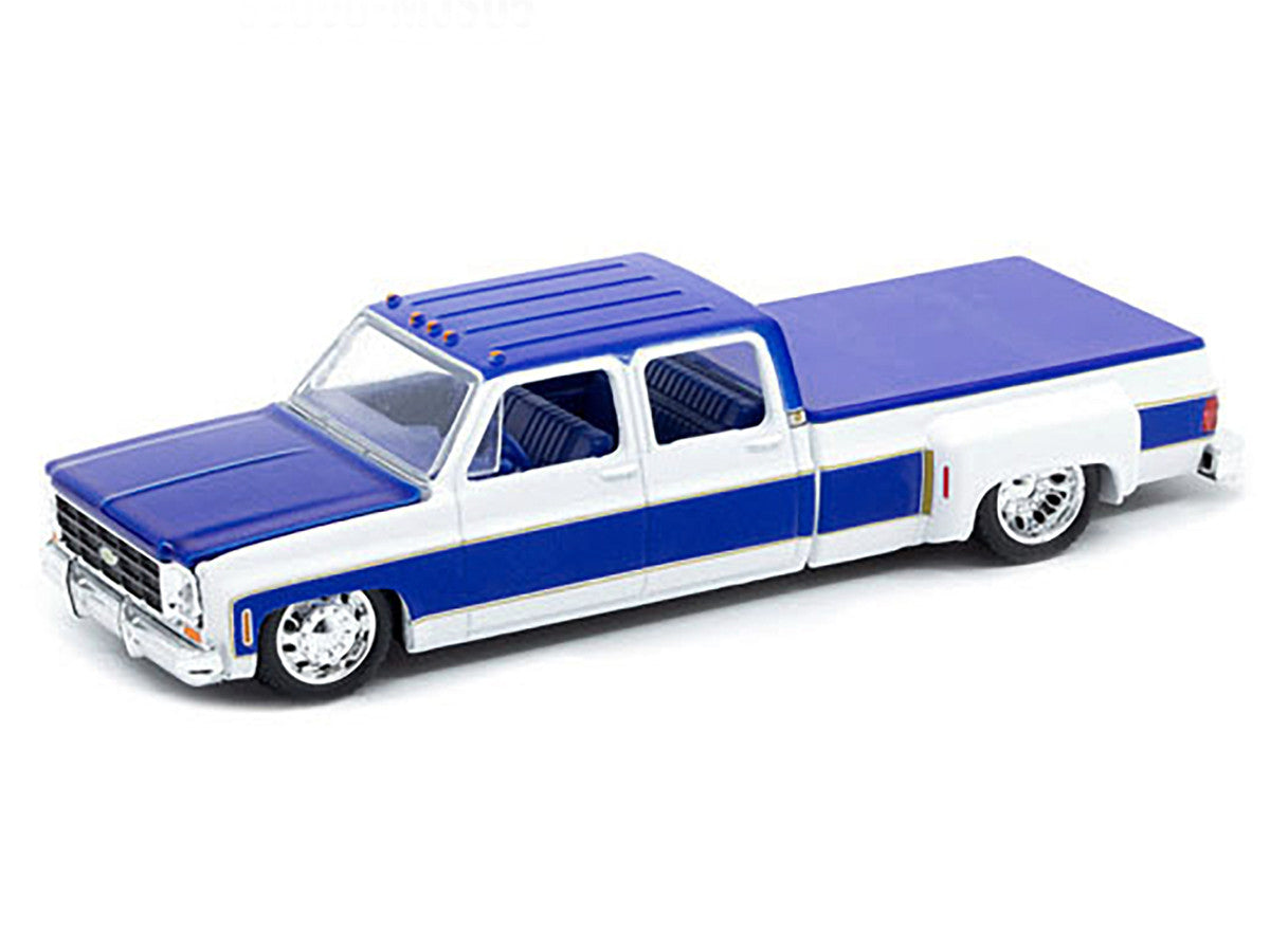 1977 Chevrolet Cheyenne Super 30 Pickup Truck White and Blue "LA" Limited Edition to 10560 pieces Worldwide 1/64 Diecast Model Car by M2 Machines-1