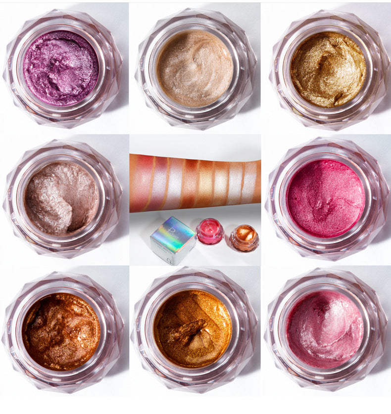 Face Highlighter Jelly Gel Mermaid Eyeshadow Glow Body Glitter Festival Makeup Iluminador Gold Liquid Highlighter Bronzer CJD
