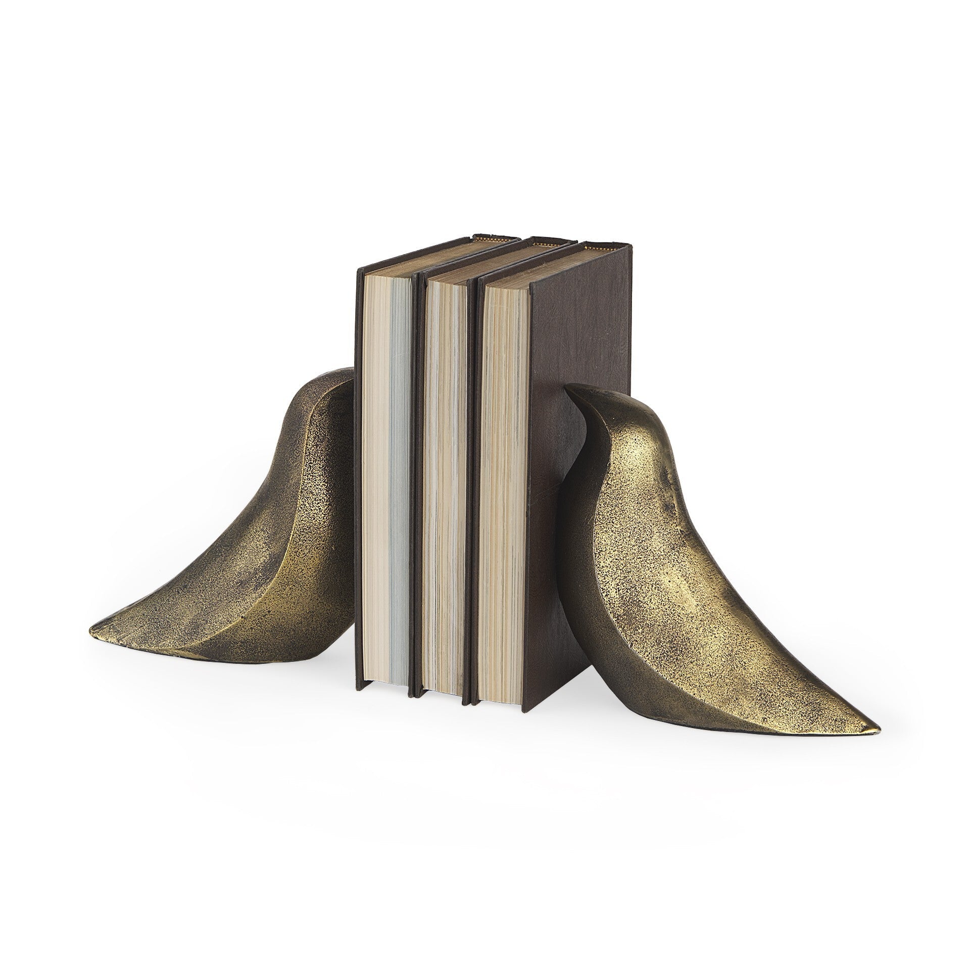 Rustic Antiqued Gold Dove Bookends W2B