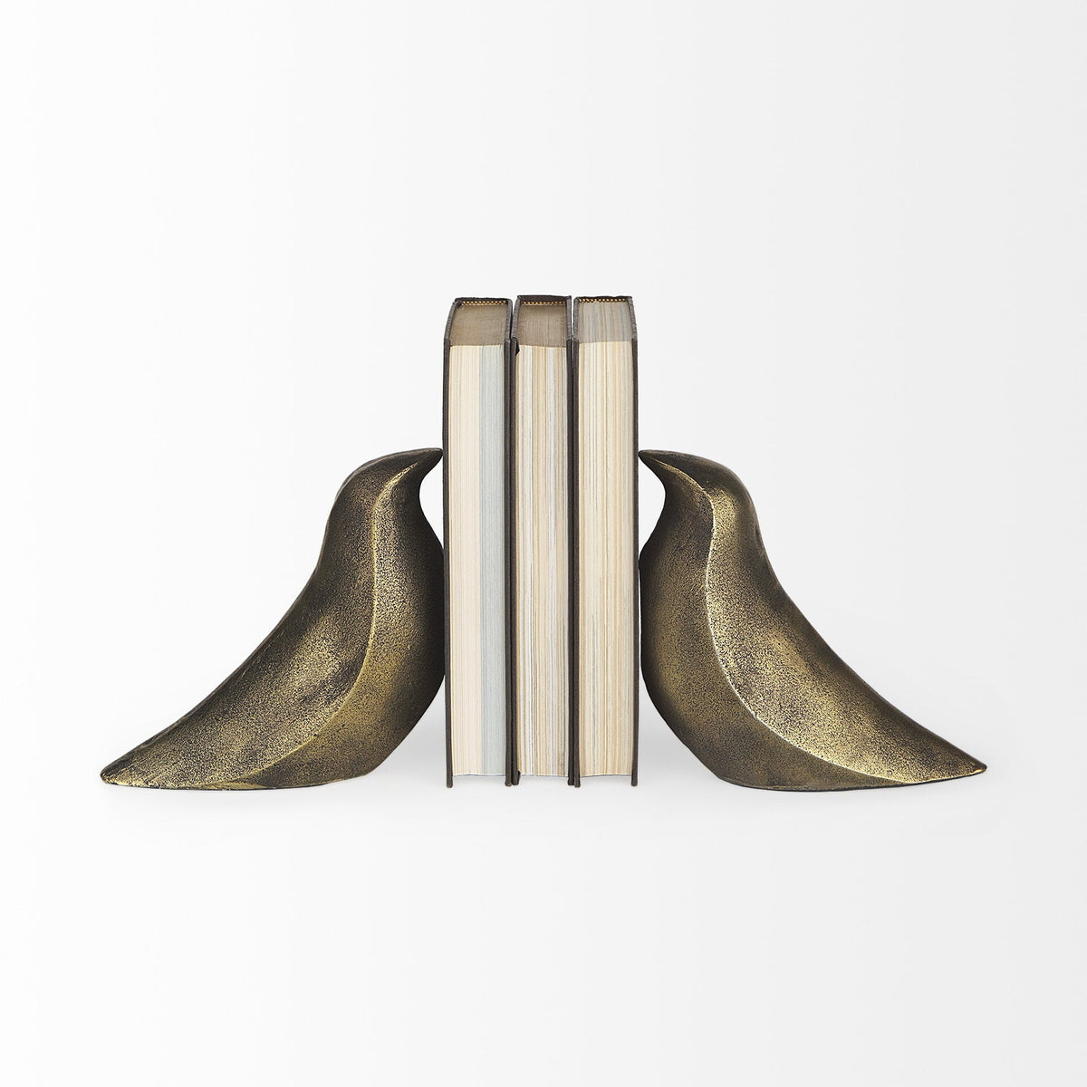 Rustic Antiqued Gold Dove Bookends W2B