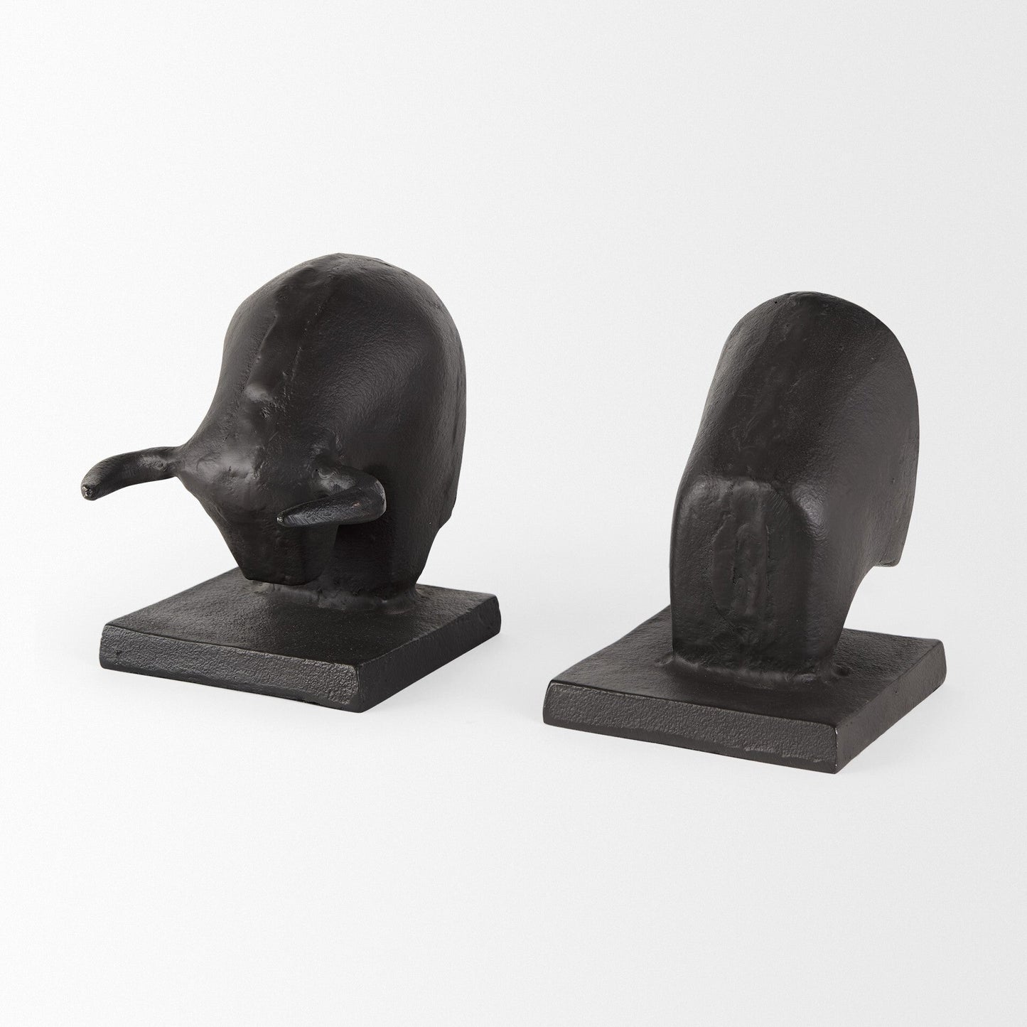 Black Cast Aluminum Raging Bull Bookends W2B