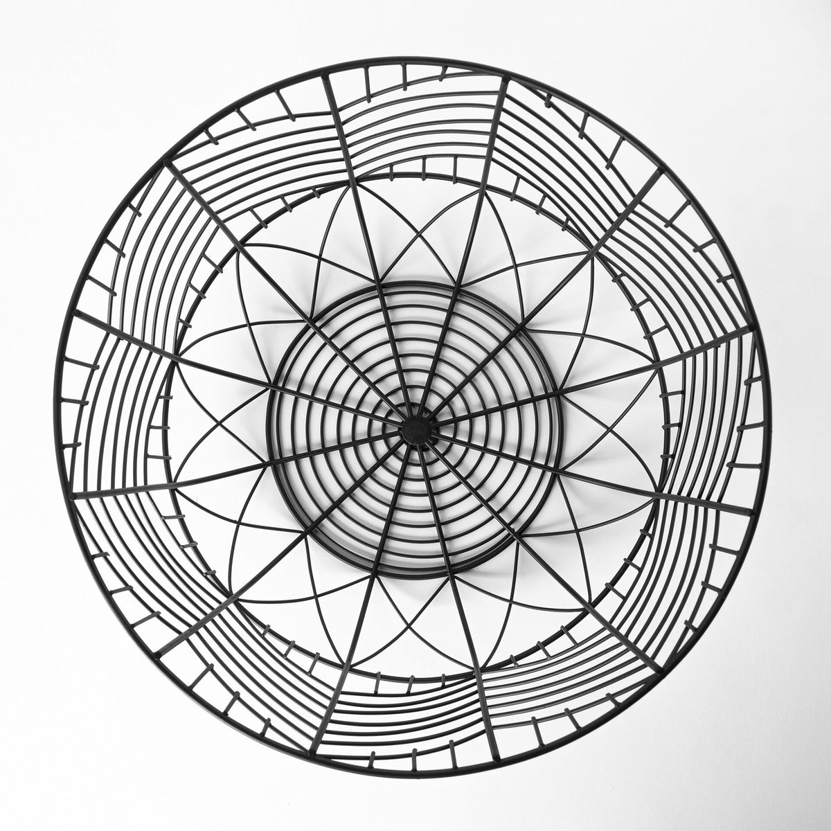 Set Of Two Black Metal Wire Chevron Bowls W2B