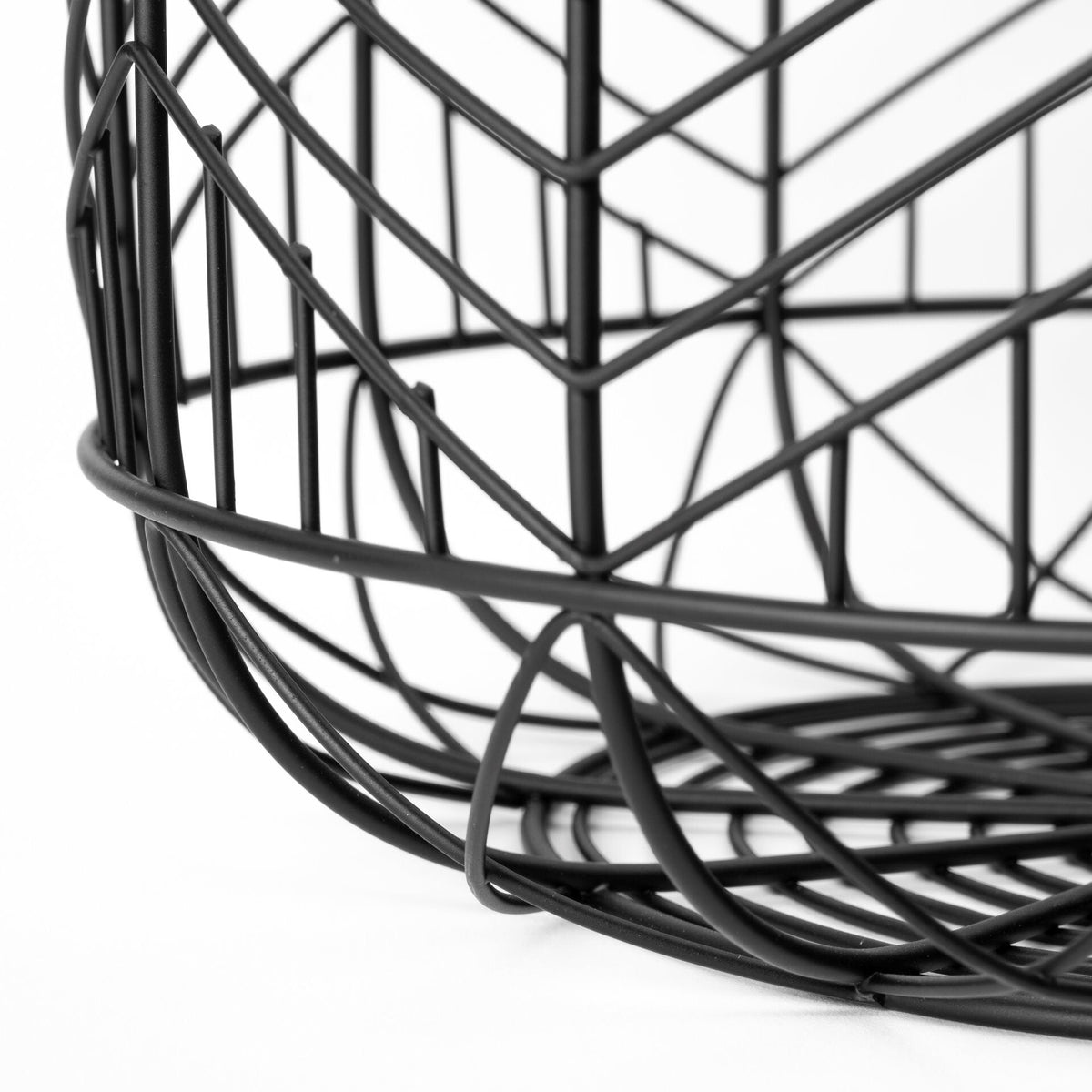 Set Of Two Black Metal Wire Chevron Bowls W2B