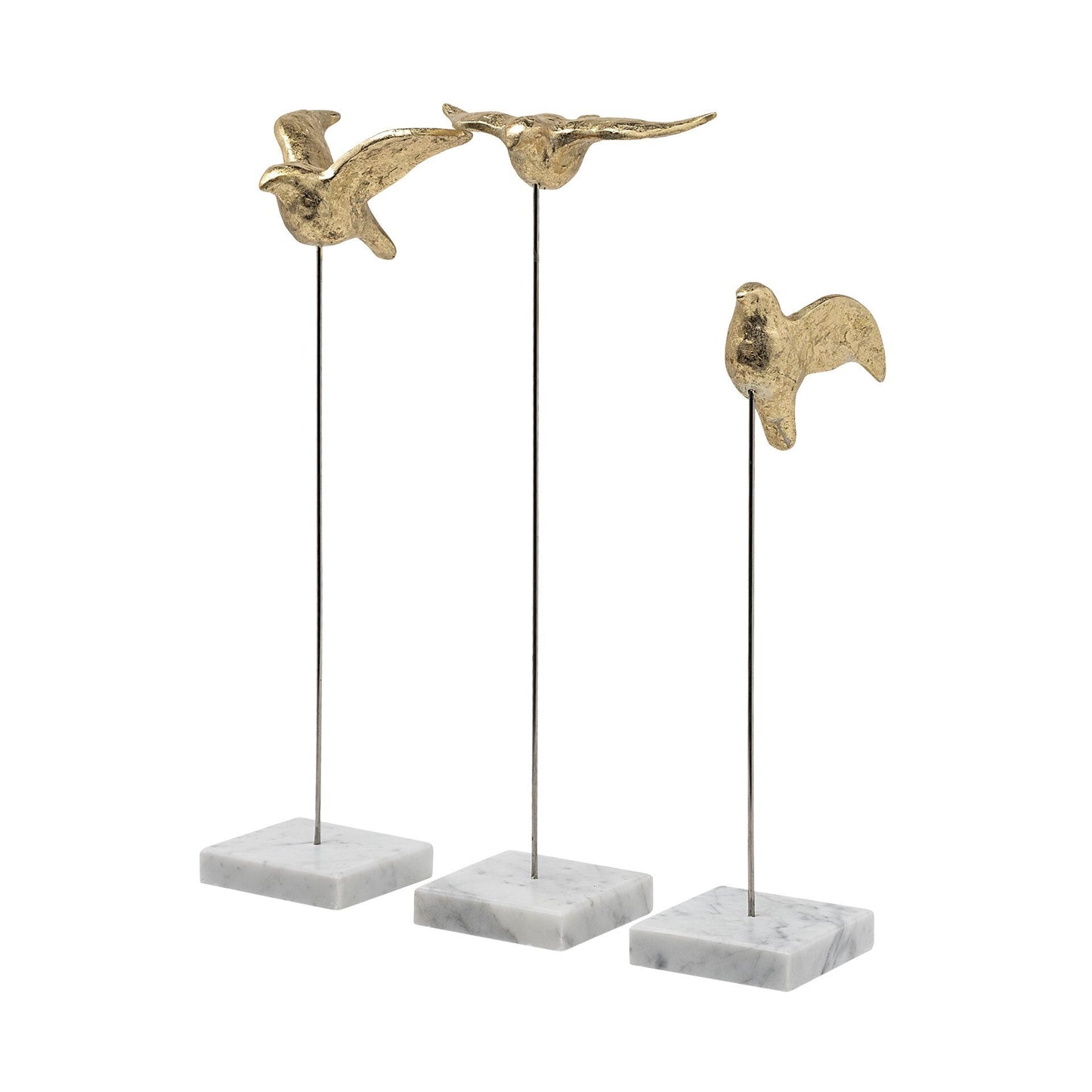 Set Of Three Gold Bird Sculptures W2B