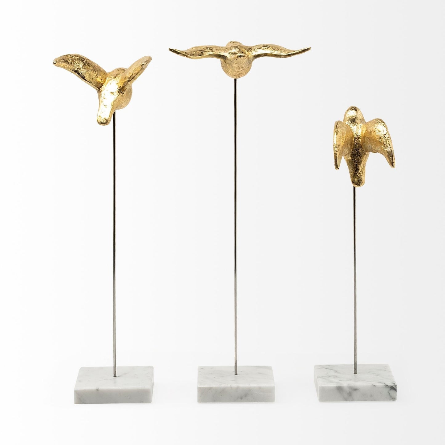 Set Of Three Gold Bird Sculptures W2B