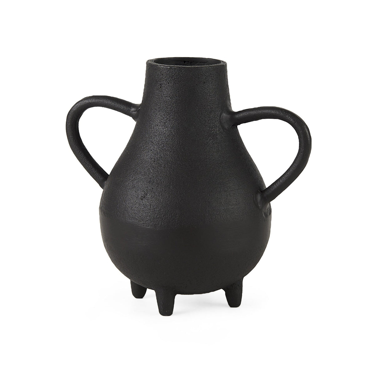 Black Matte Metal Two Handle Vase W2B