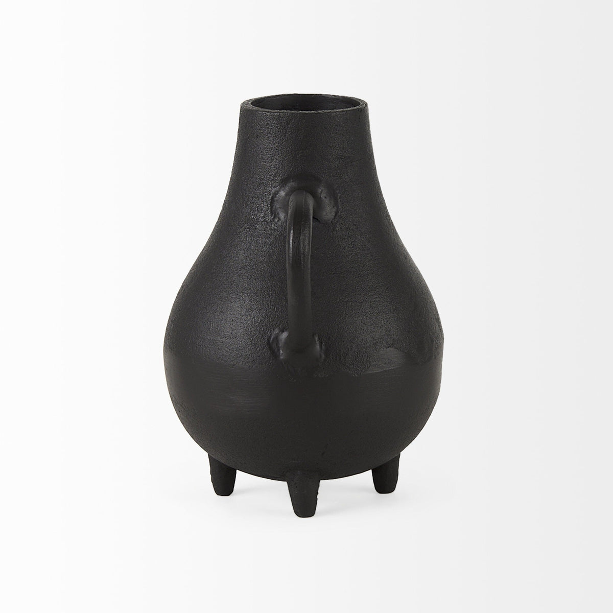 Black Matte Metal Two Handle Vase W2B
