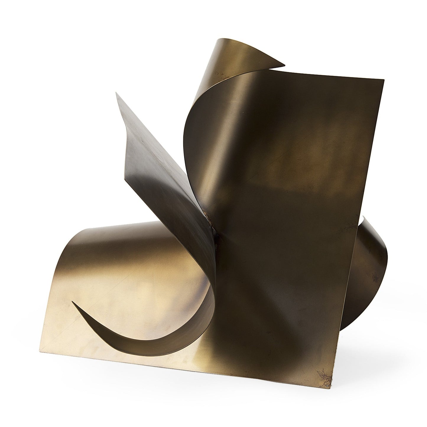 18" Contempo Antiqued Gold Abstract Sculpture W2B