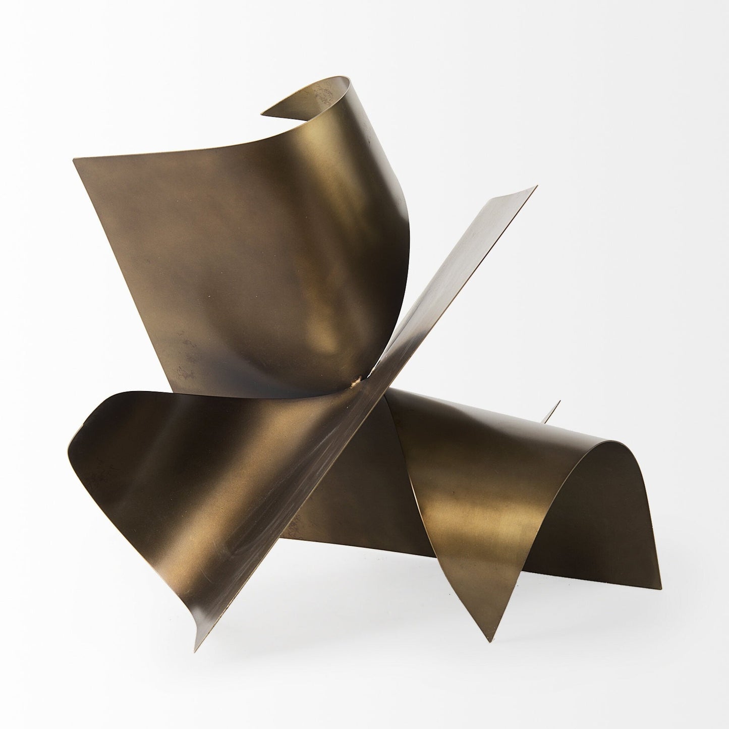 18" Contempo Antiqued Gold Abstract Sculpture W2B