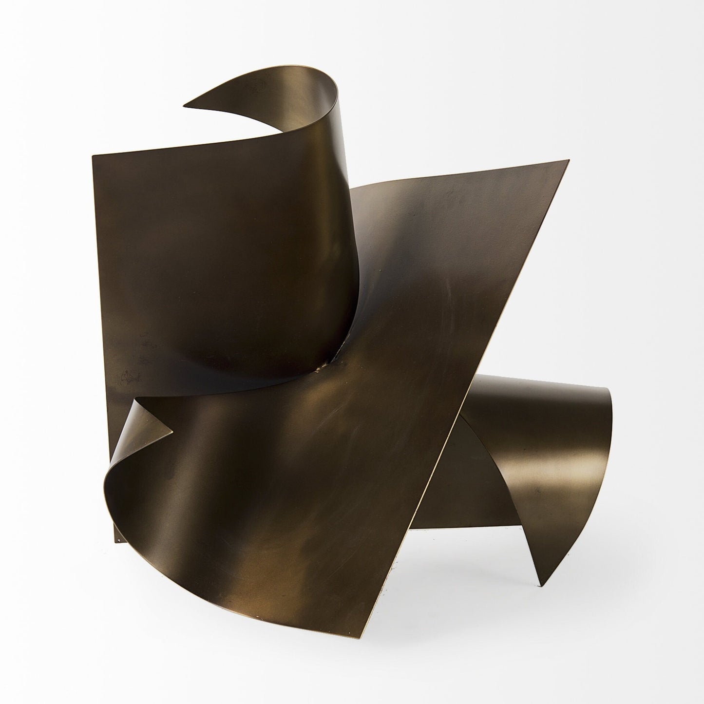 18" Contempo Antiqued Gold Abstract Sculpture W2B