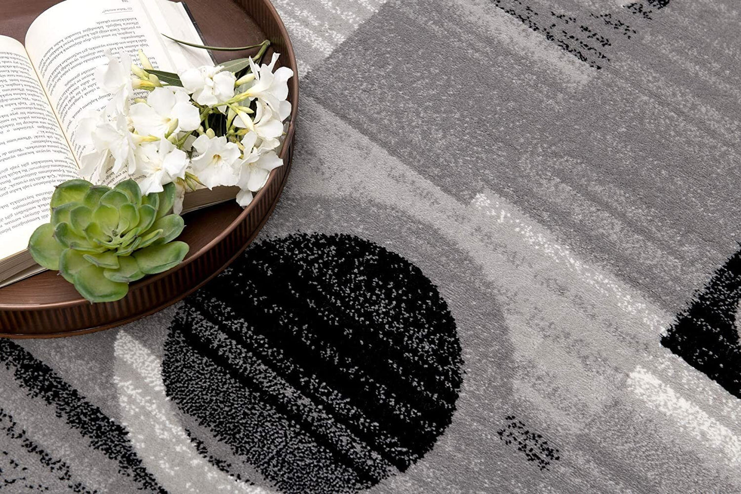 13' Runner Gray Abstract Dhurrie Runner Rug