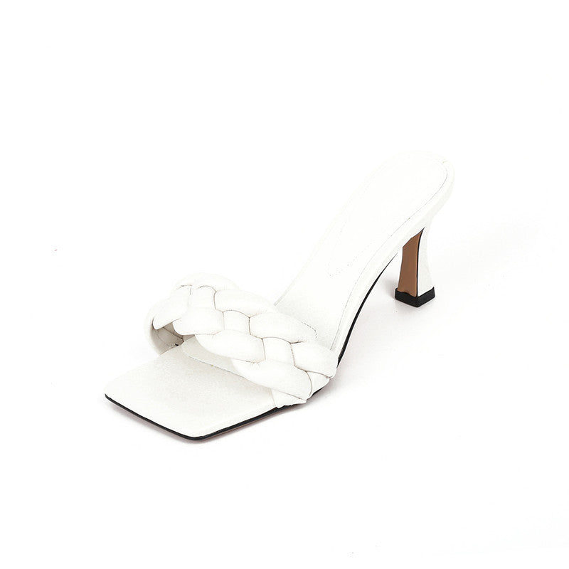 Square head thin heel sandals LadyShow.Store