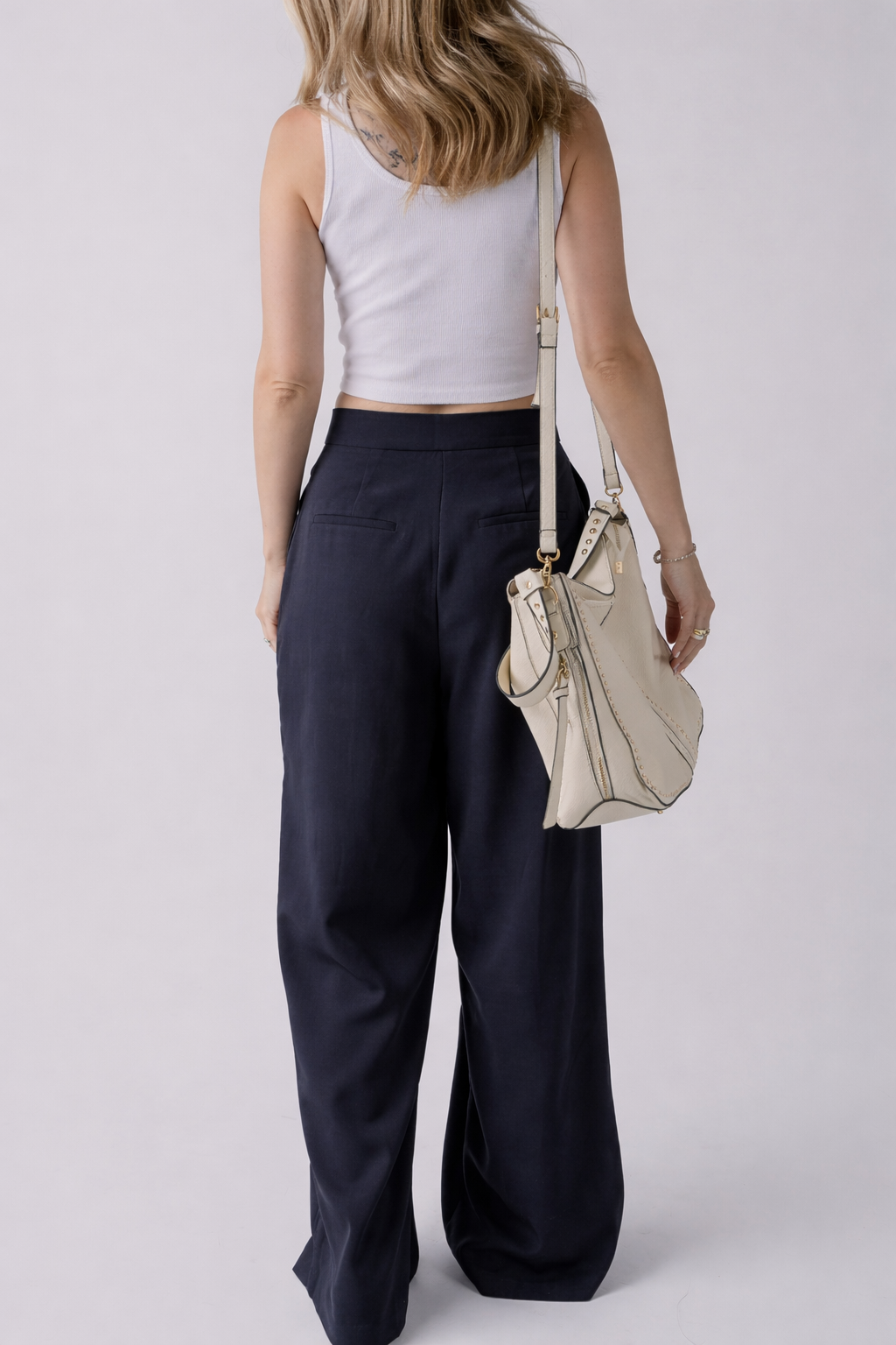 Salma Pleated Wide Leg Pants Threaded Pear