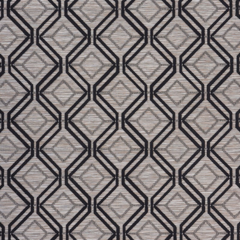 5' X 7' Black And Tan Indoor Outdoor Area Rug W2B