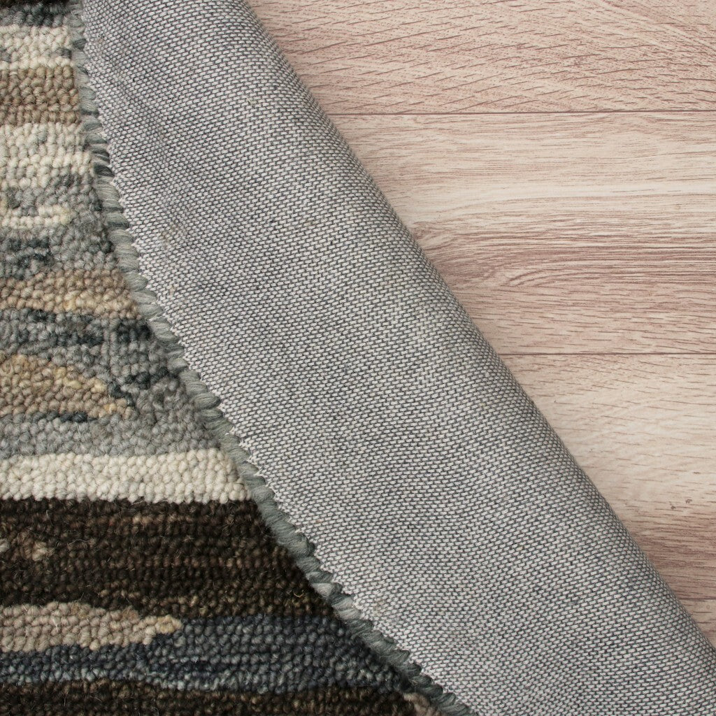 4' Round Brown and Gray Camouflage Area Rug W2B
