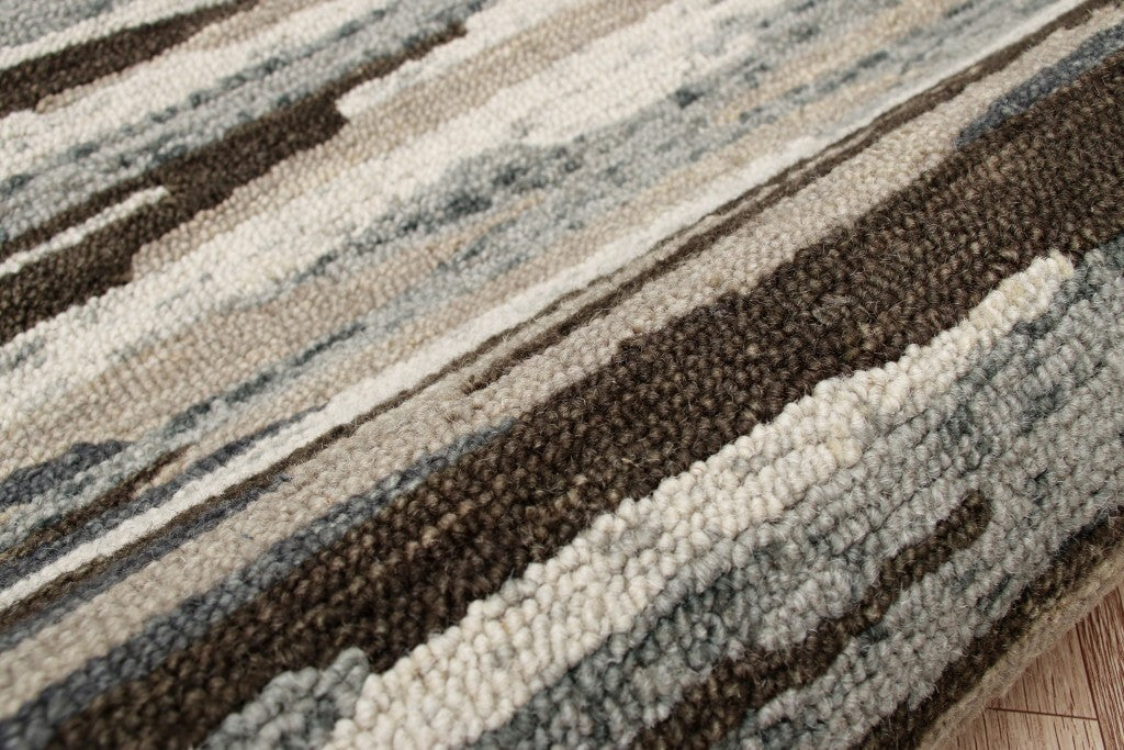4' Round Brown and Gray Camouflage Area Rug W2B