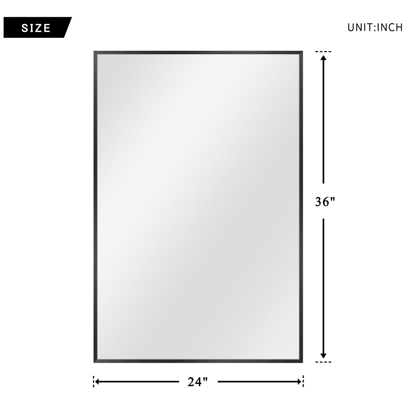 Black Rectangular Wall Mirror