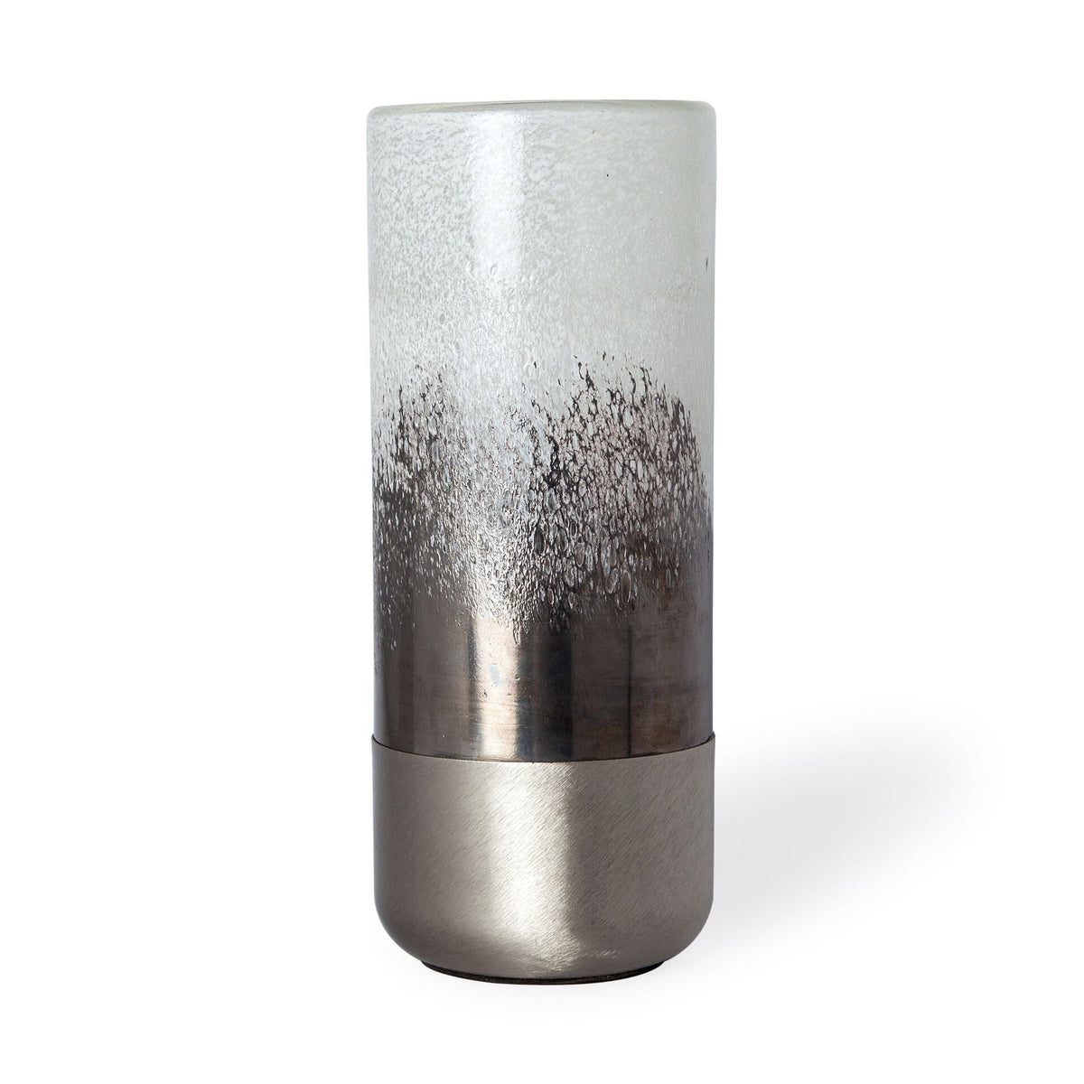 13" Brushed Silver Glass Vase W2B