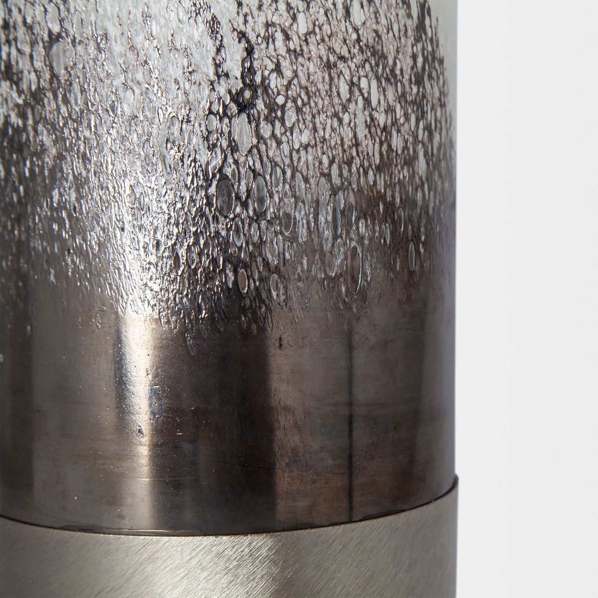 13" Brushed Silver Glass Vase W2B