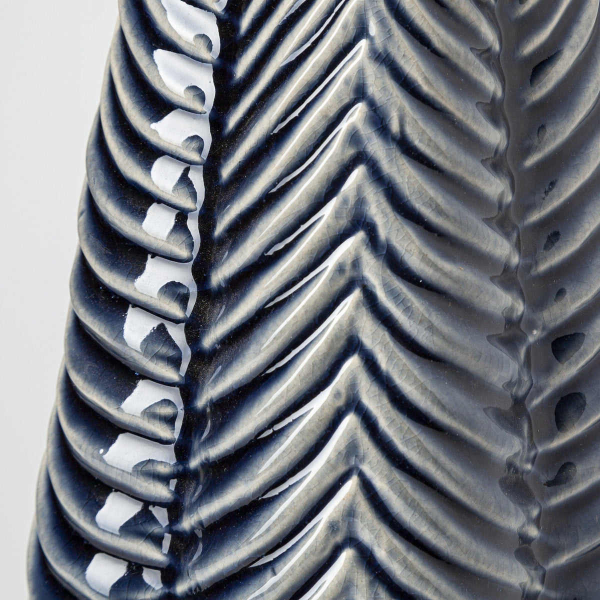 Jumbo Prussian Blue and Silver Patterned Star Vase W2B