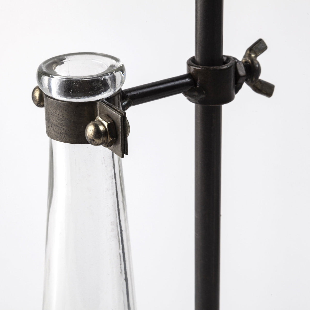 Set of Five Test Tube Vases with Metal Bases W2B