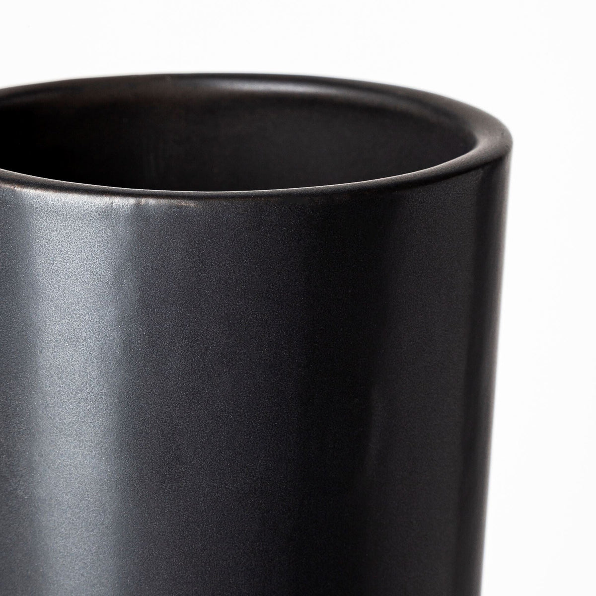 17" Matte Black Contempo Deco Ceramic Vase W2B