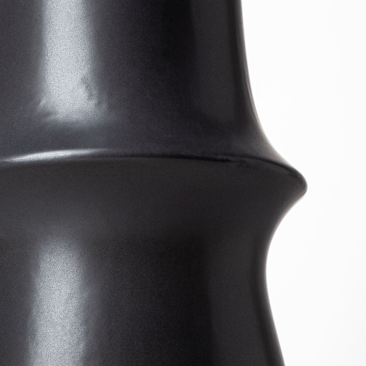 17" Matte Black Contempo Deco Ceramic Vase W2B