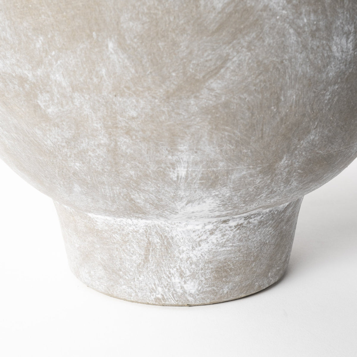 10" Rustic Organic Finish Whitewash Brown Ceramic Vase W2B