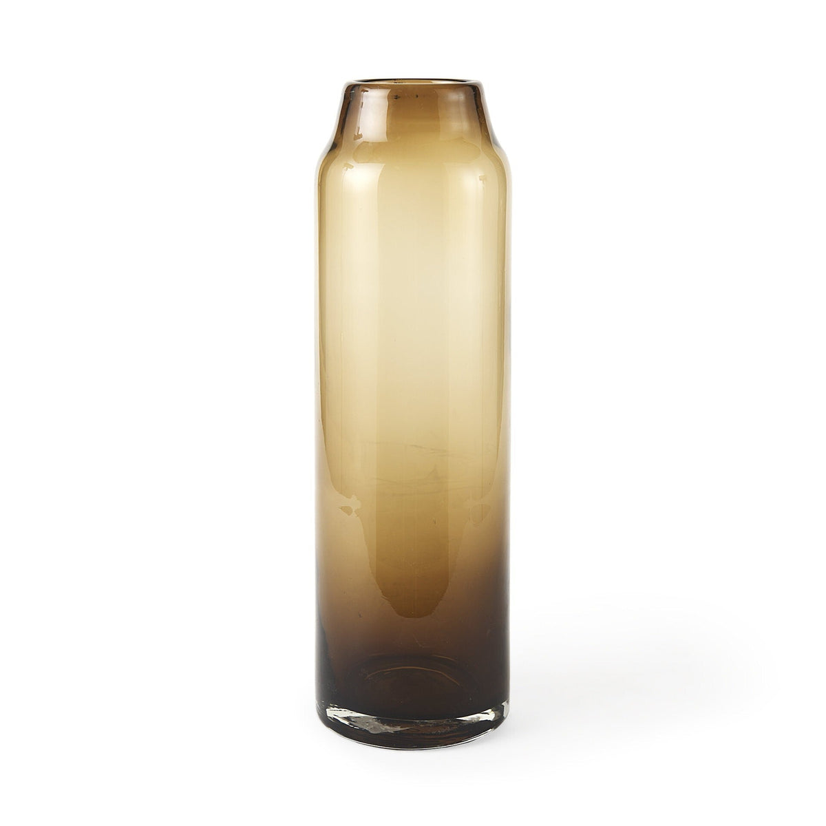 16" Vintage Look Ombre Brown Glass Vase W2B