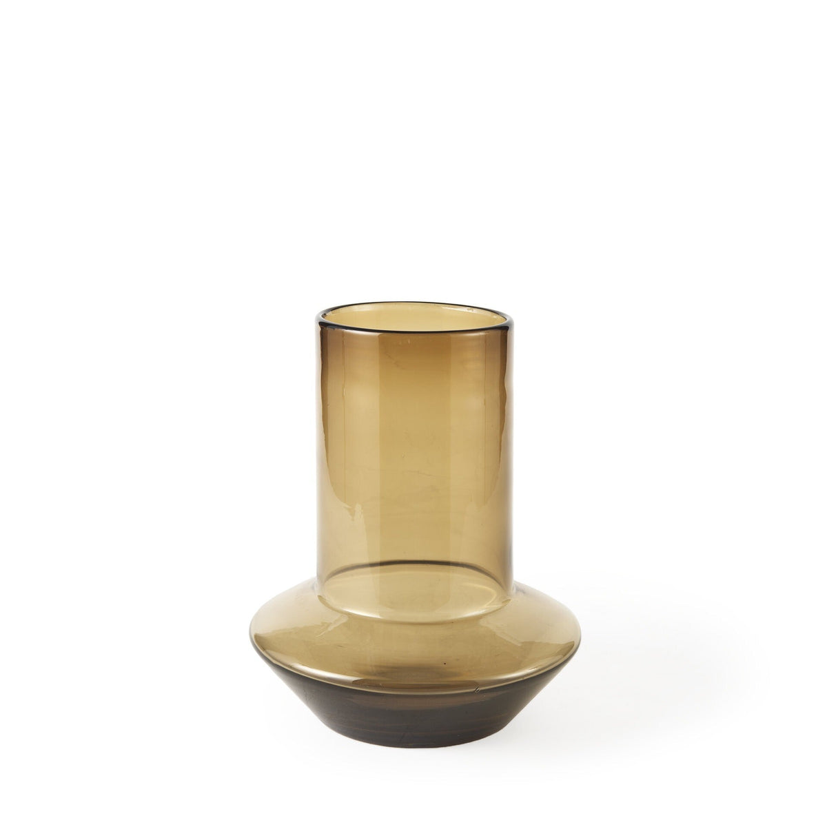 10" Vintage Look Ombre Brown Glass Vase W2B