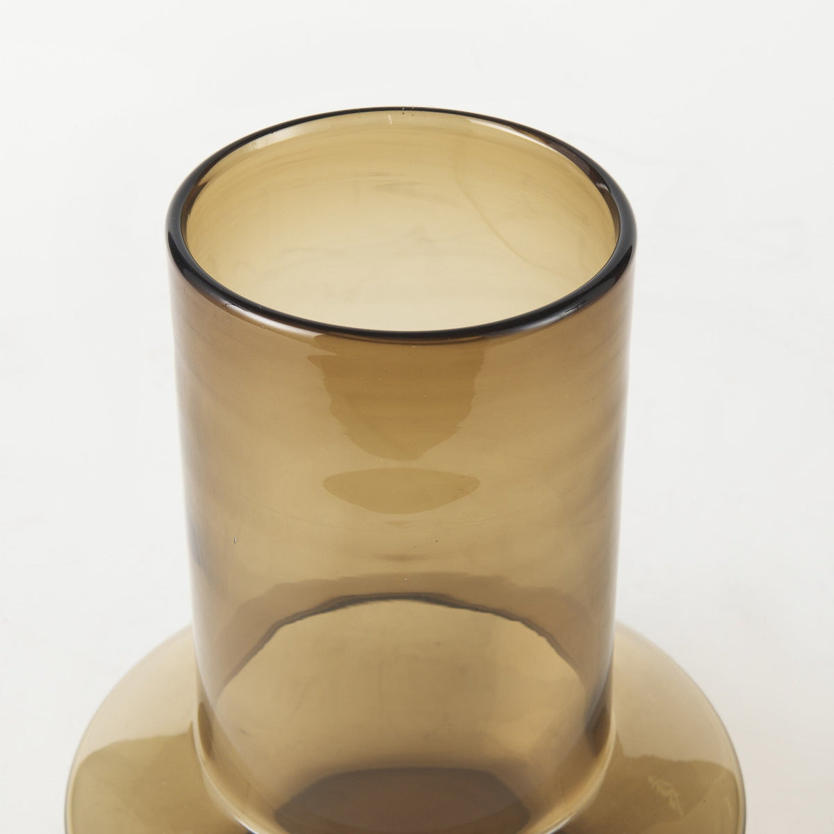 10" Vintage Look Ombre Brown Glass Vase W2B