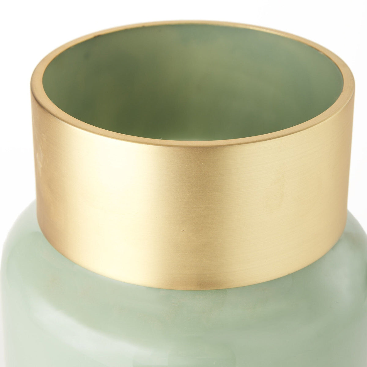 12" Smokey Green and Glass Rounded Oval Vase W2B