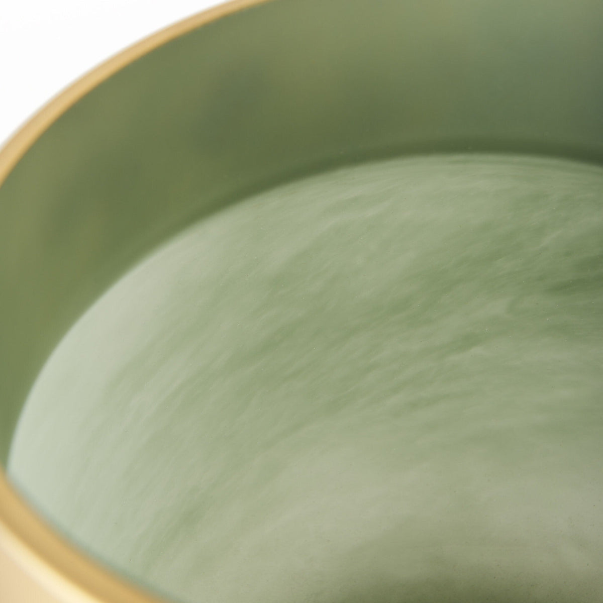 10" Smokey Green and Glass Rounded Square Vase W2B