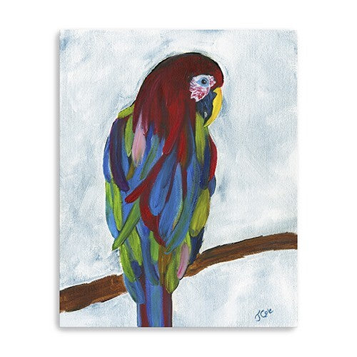 Small Bright and Tropical Parrot Canvas Wall Art W2B