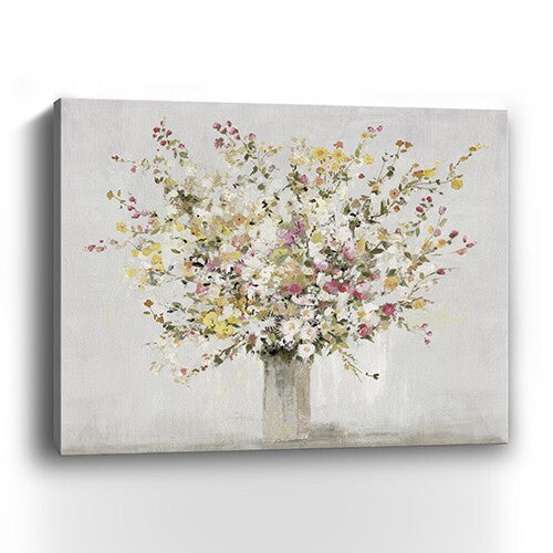 Large Colorful Wildflowers in a Vase Canvas Wall Art W2B