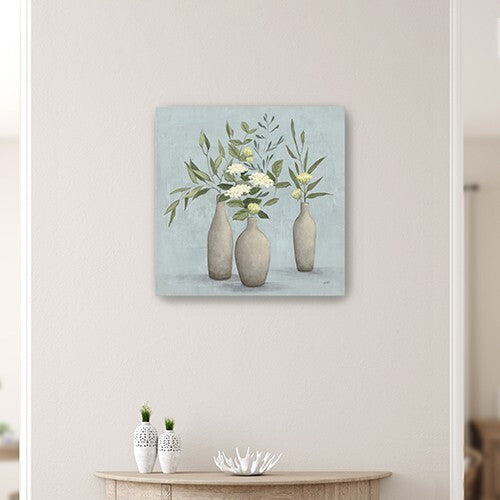 Bohemian Flowers In Ceramic Vases Unframed Print Wall Art W2B