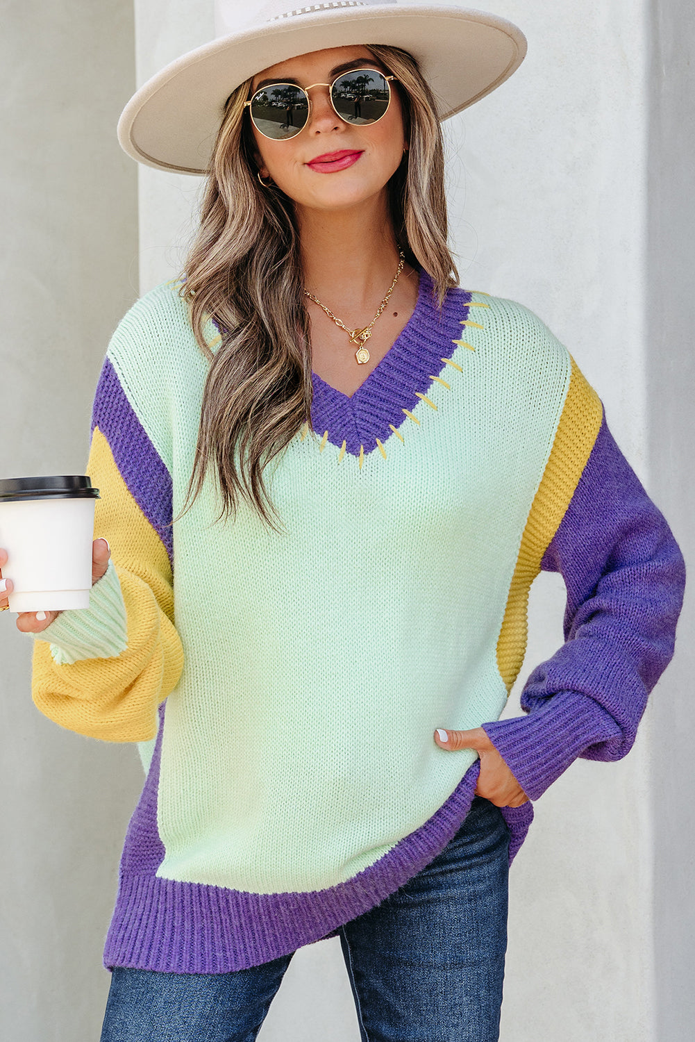 Colette Knitted Drop Shoulder Sweater-0
