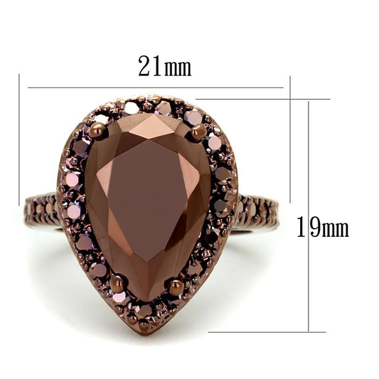 3W1153 - IP Coffee light Brass Ring with AAA Grade CZ  in Light Coffee-1