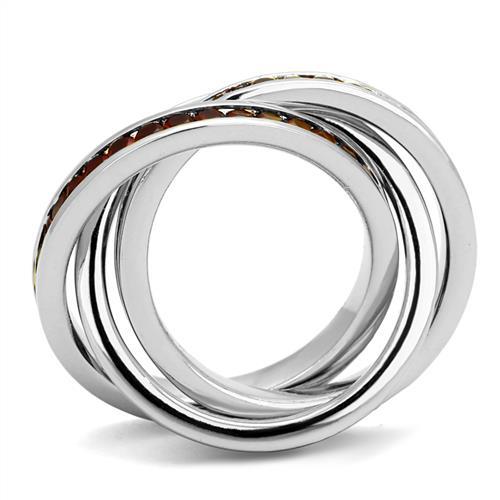 3W1333 - Rhodium Brass Ring with Synthetic Synthetic Glass in Siam Alamode
