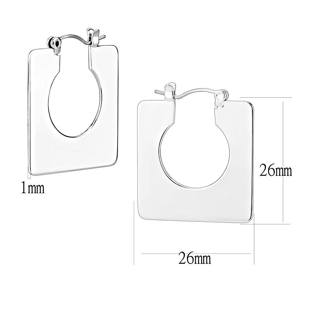 3W1500 - Rhodium Brass Earrings with No Stone Alamode