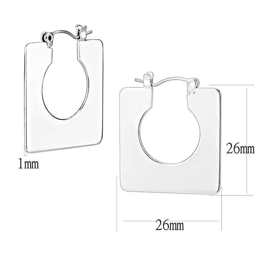 3W1500 - Rhodium Brass Earrings with No Stone Alamode